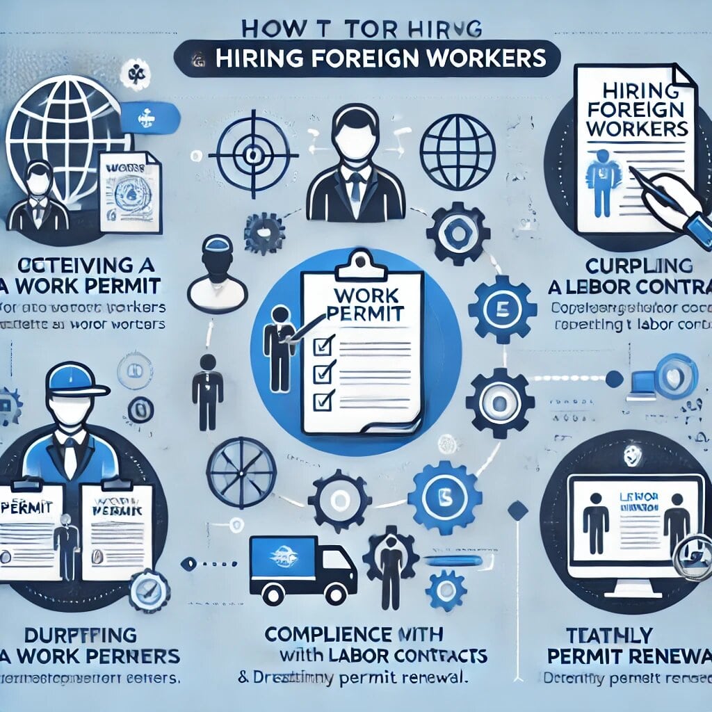 مراحل قانونی استخدام اتباع خارجی