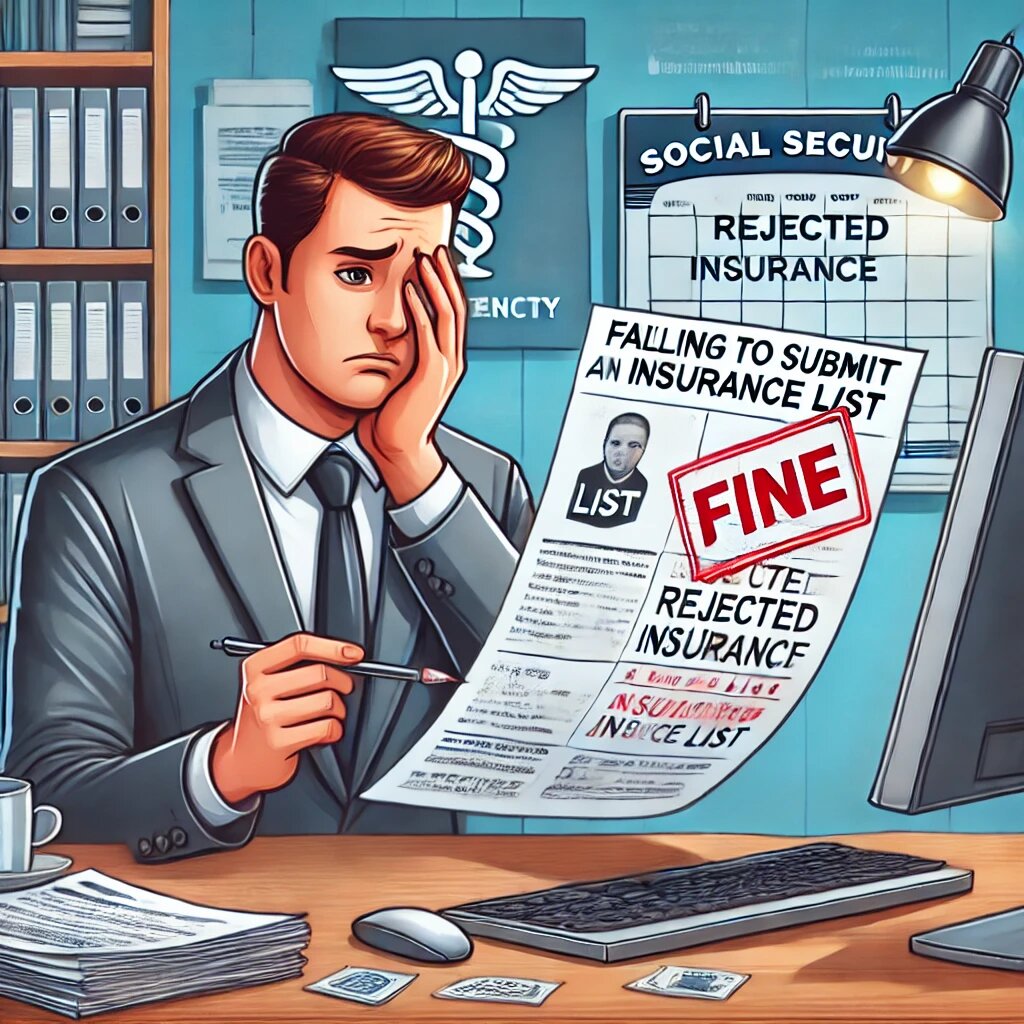 جریمه عدم ارسال لیست بیمه