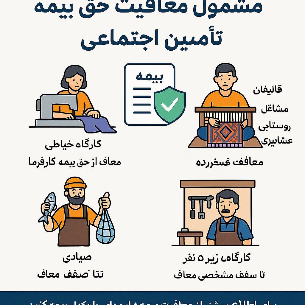 فهرست مشاغل مشمول معافیت حق بیمه