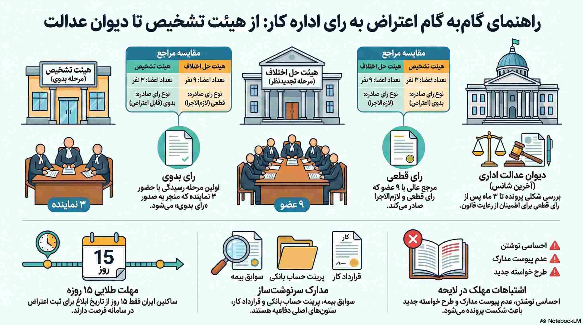 اینفوگرافیک مراحل اعتراض به رای اداره کار
