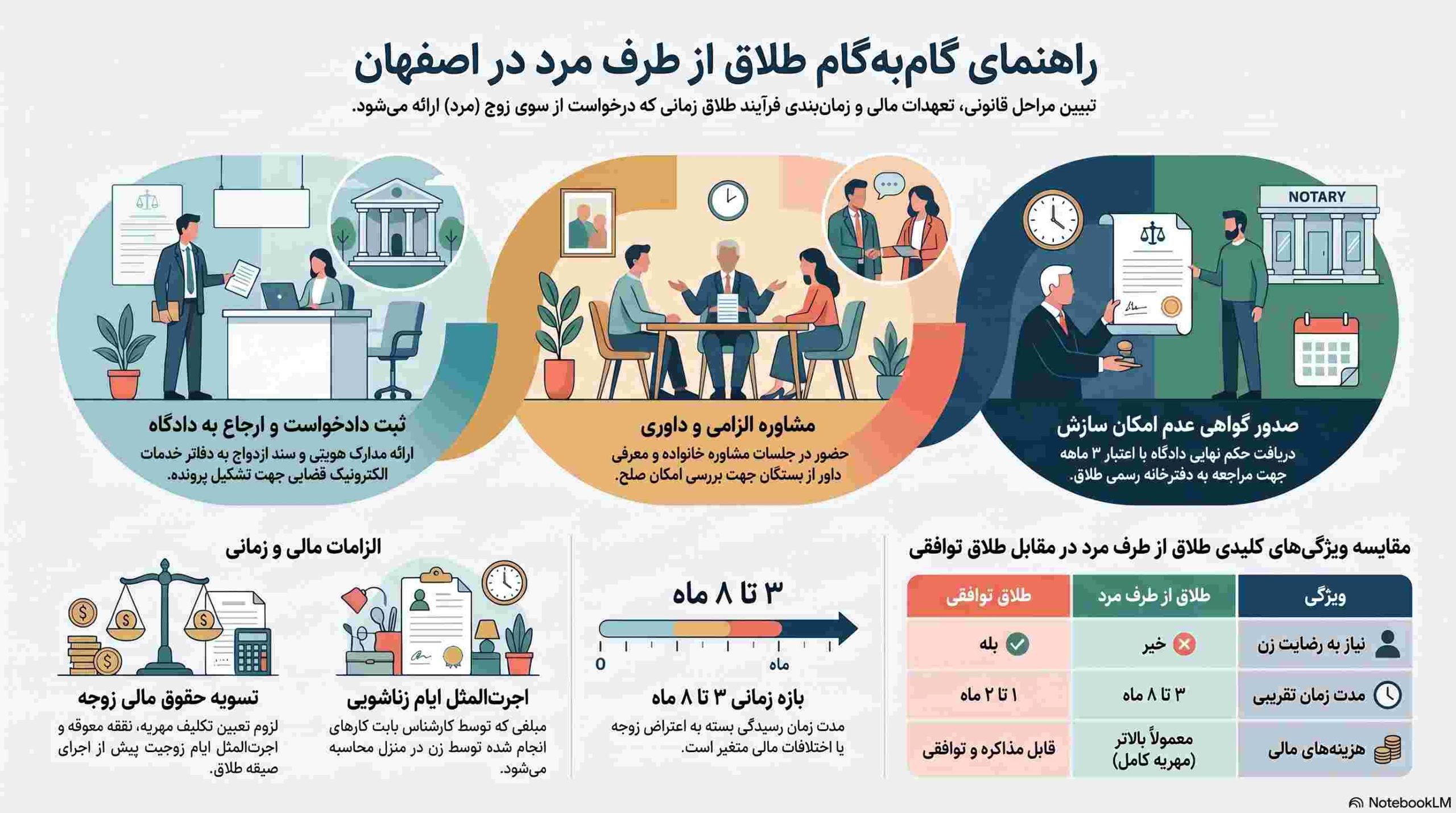 اینفوگرافیک راهنمای طلاق از طرف مرد